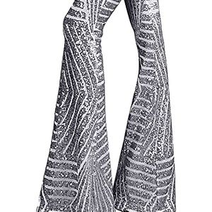 Silver flare sequin pants. Never worn